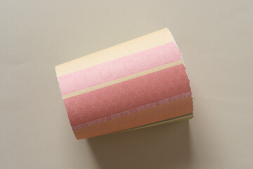 paper object with stripes on blank paper