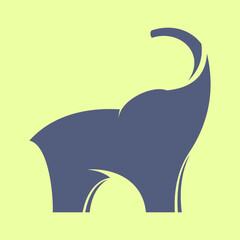 Logo illustration simple elephant trunk up