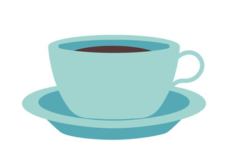 Colorful Cuban element. Sticker with cup of delicious coffee or tea. Morning drink for breakfast. Design element for cafe menu or print. Cartoon flat vector illustration isolated on white background