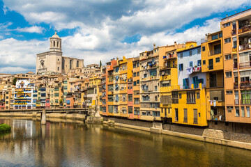 Colorful houses in Girona