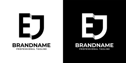 Letter EJ or JE Monogram Logo, suitable for any business with EJ or JE initials.