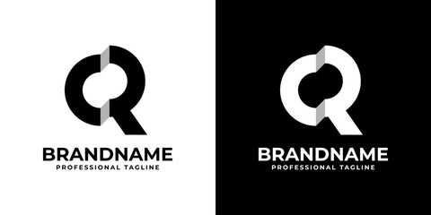 Letter CR or RC Monogram Logo, suitable for any business with CR or RC initials.
