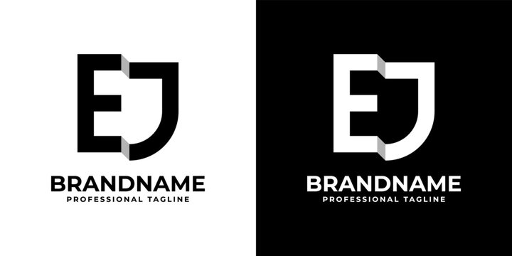 Letter EJ or JE Monogram Logo, suitable for any business with EJ or JE initials.