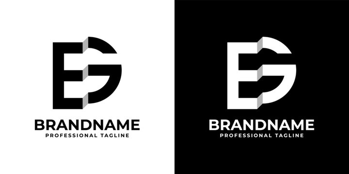 Letter EG or GE Monogram Logo, suitable for any business with EG or GE initials.