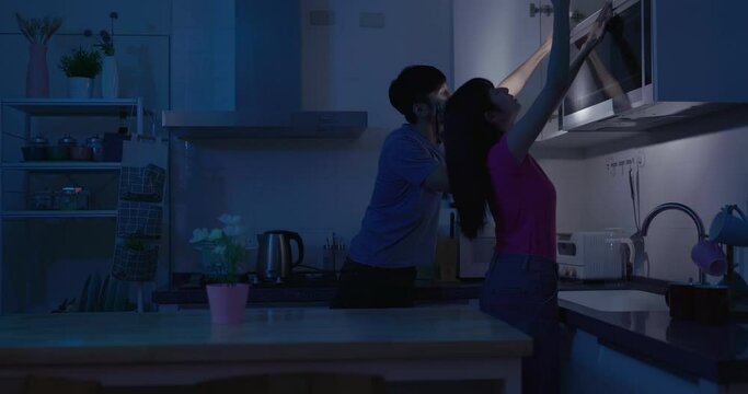 asian couple with power outage