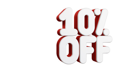 10 percent off 3d rendering