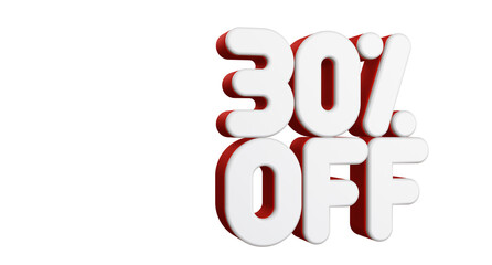 30 percent off 3d rendering
