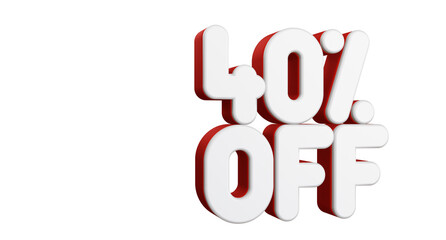 40 percent off 3d rendering