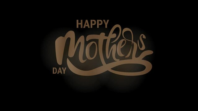 Happy Mother's Day Animated Text in Gold Color, transparent background. Great for Mother's Day celebration for the Mom in the world.