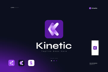 Abstract Letter K Logo with Bold and Simple Concept in Blend Color Style. Suitable for Business, Technology and Application Logo