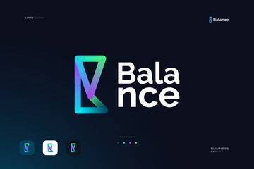 Abstract and Modern Letter B Logo Design in Colorful Blend Style. Suitable for Business and Technology Logo