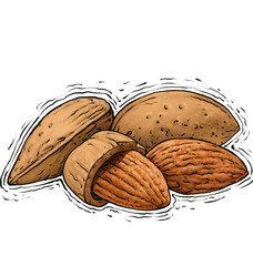 Roasted almond illustration