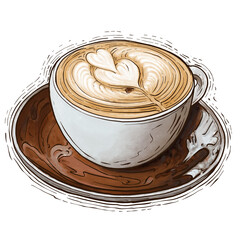 Cappuccino latte illustration