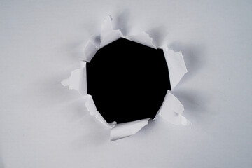 Round torn paper for overlay background. Abstract ripped paper for copy space 