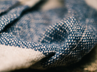 close up of a blue fabric