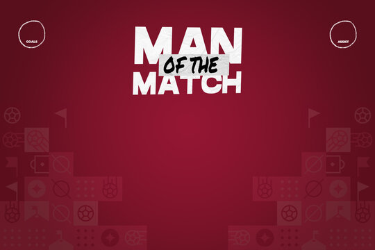 Man of the match horizontal background with place for text 