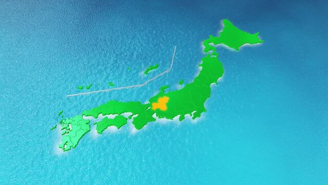 ポップな日本地図 21_岐阜県 都道府県名の文字あり／無し