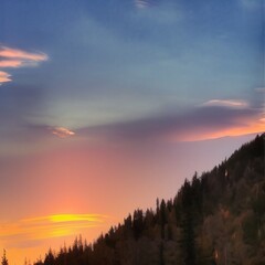 Naklejka na ściany i meble sunset in the mountains