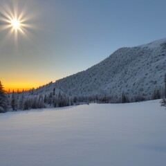 Fototapeta premium sunset in the mountains