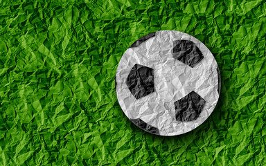 Football Soccer Background and sport as a grass sports field with a european game football on a...