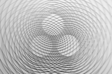 Abstract background with many circular lines in light white gray colors