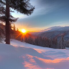 Fototapeta na wymiar Sunrise in the mountains