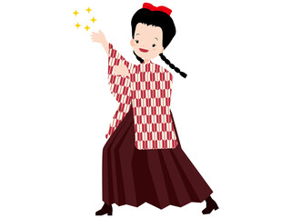 ハイカラさんキラキラ手振り応援する