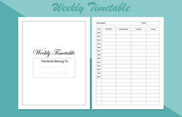 Weekly Timetable  KDP Interior