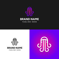 Jellyfish logo icon vector for your business