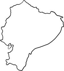 doodle freehand drawing of ecuador map.