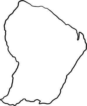 doodle freehand drawing of french guiana map.