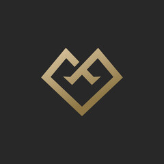 Abstract luxury wolf head logo design