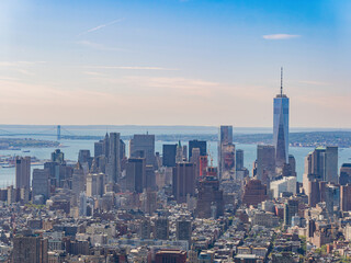 Fototapeta na wymiar Aerial view of New York City cityscape