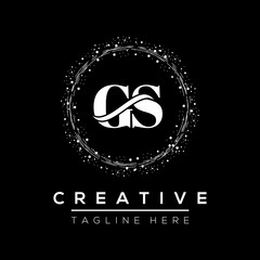 Initial Letter GS logo template. Monnogram, delicate floral design ,Vector design