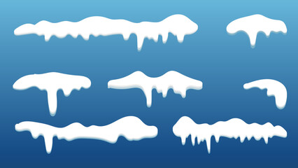 Snow cap vector collection set in winter seasons isolated on white background , Vector illustration EPS 10