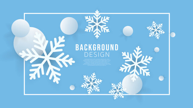 Snowflakes in winter background, illustration of the weather concept , Paper cut style ,Vector illustration EPS 10