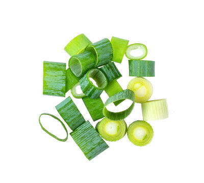 Chopped green onions on alpha layer background