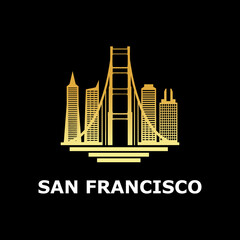 city skyline vector SAN FRANCISCO