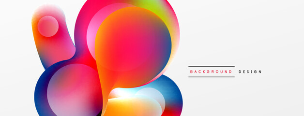 Fluid abstract background. Liquid color gradients composition. Round shapes and circle flowing design for wallpaper, banner, background or landing