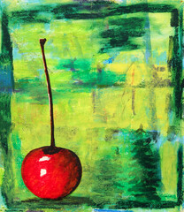 Creative artwork of a cherry