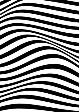 Black and White Wavy Strip Lines Background Template Design © Edina Project