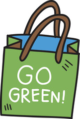 Hand Drawn green bag illustration