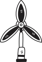 Hand Drawn Wind Turbine illustration