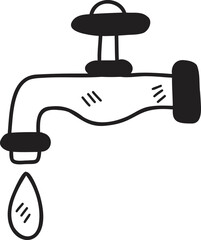 Hand Drawn water tap illustration