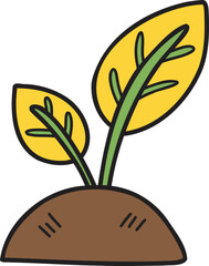 Hand Drawn tree sapling illustration