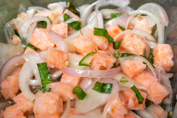 Burmese or Myanmar style pickled shrimp salad recipe.