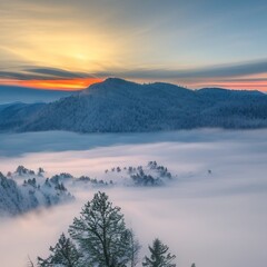 sunset in the mountains