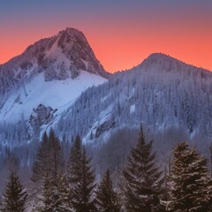 sunset in the mountains