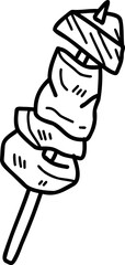 Hand Drawn barbeque sticks illustration