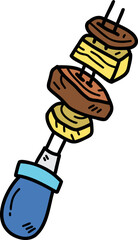 Hand Drawn barbeque sticks illustration